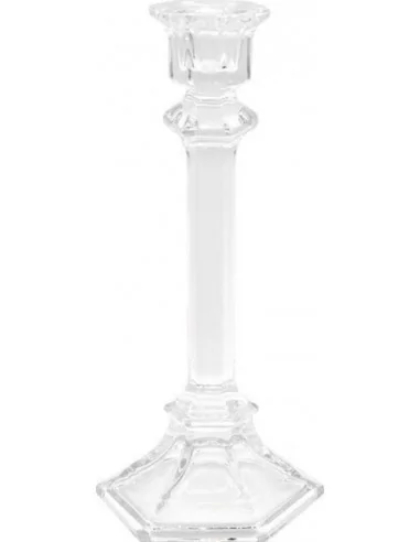 Bougeoir Chandelier Verre Transparent 10.5cmx10.5cmx24.5cm