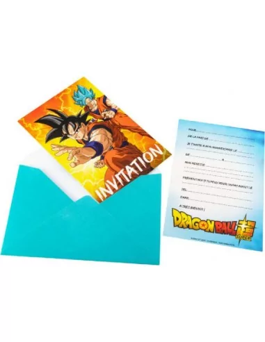 8 Cartons Invitation + Enveloppes Dragon Ball Z - 15cmx10cm