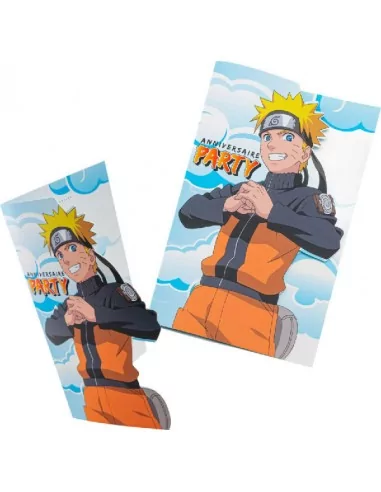 8 Einladungskarten + Umschläge Naruto Shippuden - 16cmx10cm