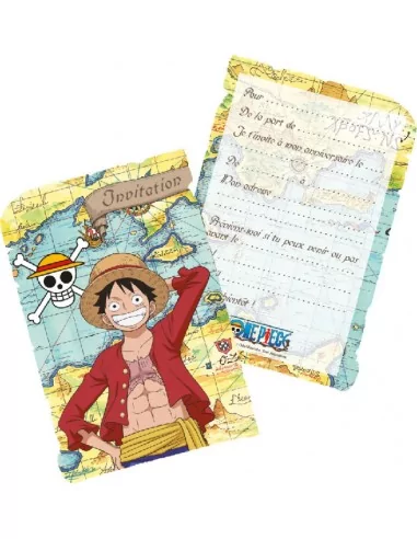 8 Kartons Einladung + Umschläge One Piece - 14.5cmx10cm