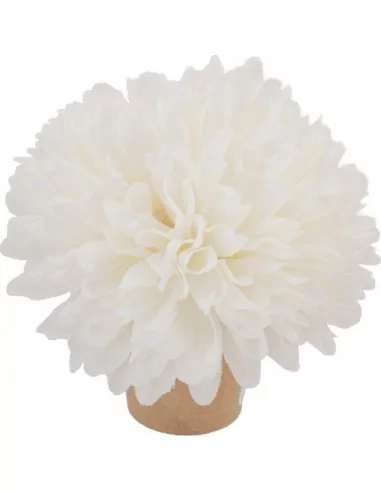 Bouchon Bois Deco Fleur Blanc Ø6.5cmx6.5cm