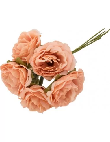 Bouquet 6 Pivoines Tangerine 9cmx5cmx14cm