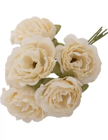 Bouquet 6 Pivoines Blanches 9cmx5cmx14cm