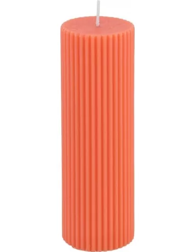 Bougie Cylindrique Cannelées Tangerine Ø5cmx15cm