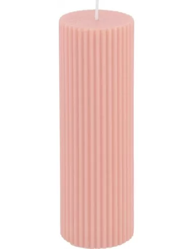 Bougie Cylindrique Cannelées Rose Water Ø5cmx15cm