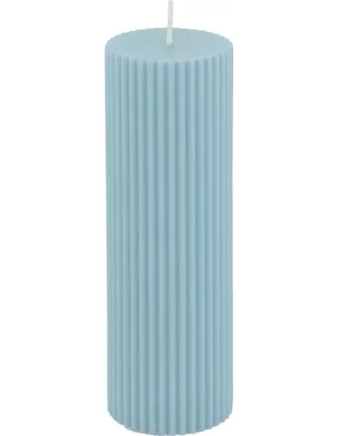 Bougie Cylindrique Cannelées Bleu Pastel Ø5cmx15cm