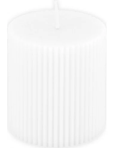 Bougie Cylindrique Cannelées Blanc Ø7cmx7.5cm