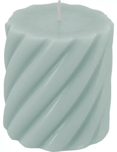 Bougie Cylindrique Torsadé Vert Sauge Ø7cmx7.5cm