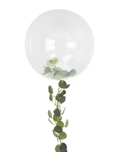 1 Ballon Orbz transparent 48cm avec Guirlande Feuillage 92cm