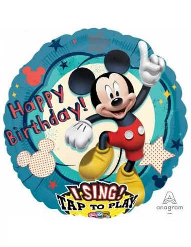 Ballon alu musicale 65cm Mickey Happy Birthday