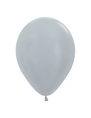 100 Mini-Ballons Ø 15cm Argent métallisé