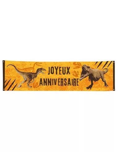 Banner T-Rex -Joyeux Anniversaire- 180x50cm in französisch