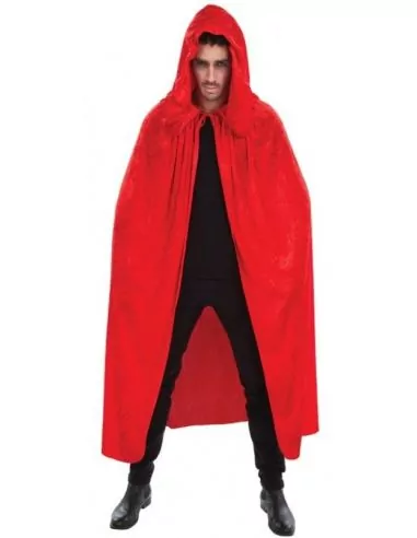 Cape avec Capuche en Velours rouge de Luxe