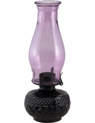 Lanterne Magie Noire Verre Violet Ø12cmx31cm