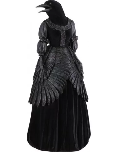 Statue Polyresin Lady Rabe Schwarzer Samt 18cmx16cmx40.5cm