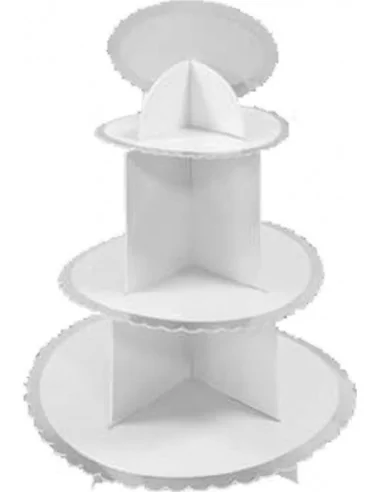 Support Cup Cakes 38cm Bords metallises argent