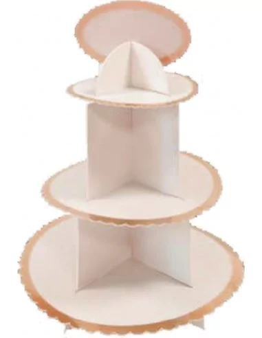 Support Cup Cakes 38cm Bords metallises rose gold