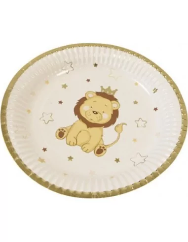 6 Assiettes carton Lion Couronne 18cm