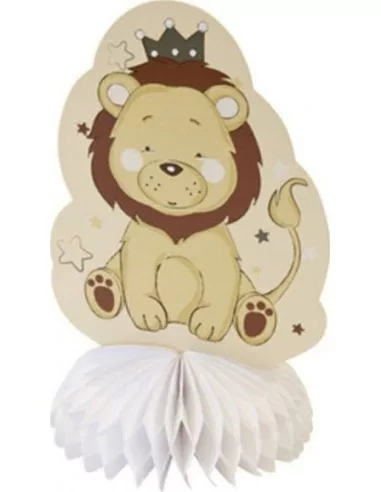 4 Décos de Table Papier Lion