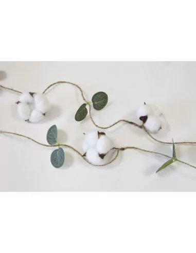 Guirlande de Fleurs de Coton et Eucalyptus 150cm