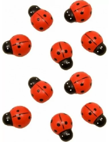 10 Coccinelles en Bois 15mm