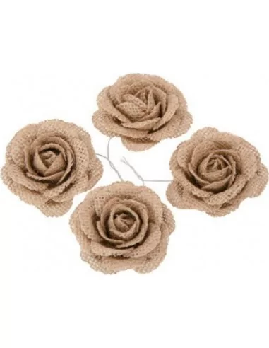 4 Jute-Rosen 5cm