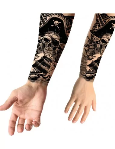 Faux-Tatouage noir Pirate 30cm