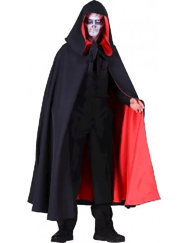 Cape de vampire avec capuche noire et rouge