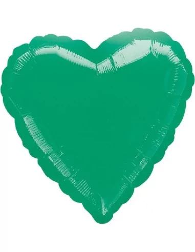 Ballon alu Coeur 38cm vert foncé