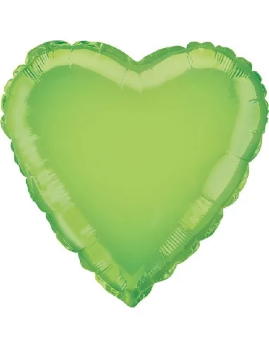 Ballon alu Coeur 38cm vert