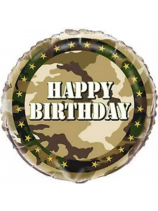 Folienballon 38cm -Happy Birthday- Military Folienballons