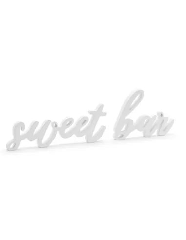 Script aus Holz weiss -sweet bar- 37cm