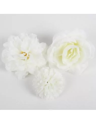 3 Dekoblumen weiss 7-10cm