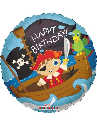 Ballon alu -Happy Birthday- Petit Pirate 38cm