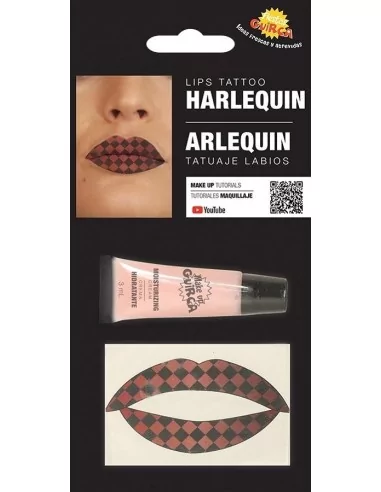 Harlekin Lippen Tätowierung und Feuchtigkeitscreme