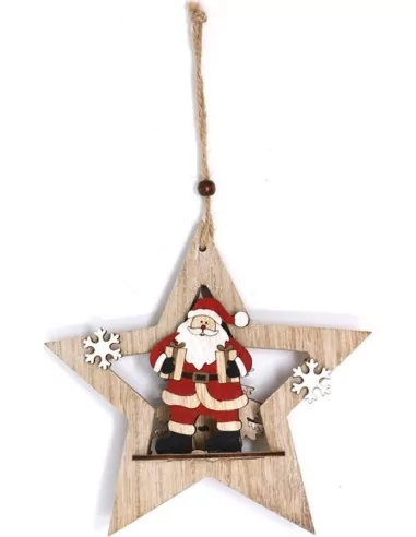 Hängeleuchte Weihnachtsstern aus Holz 18cm