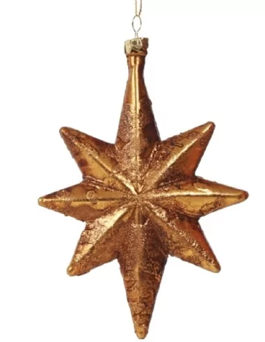 Hängeleuchte Weihnachtsstern gold 16cm