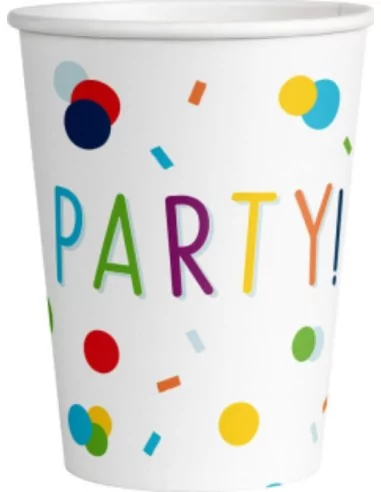 8 Pappbecher Confetti Birthday 250 ml