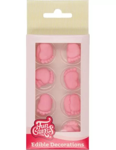 FunCakes Zucker Dekorationen Baby Füße Set Rosa Set/16