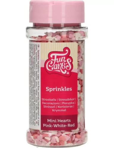 FunCakes Mini Coeurs -Rose/Blanc/Rouge- 60g