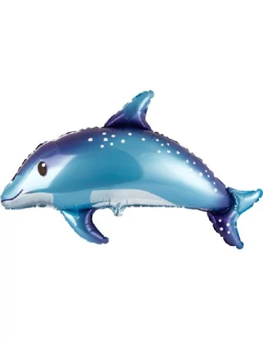 Figurenballon 85cm Delphin blau