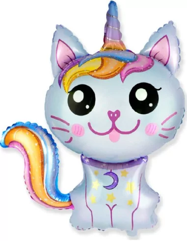 Ballon alu figurine 80cm Caticorn bleu