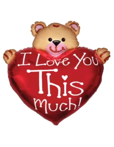 Figurenballon 85cm Bär -ILY this much-