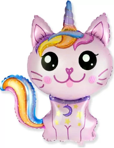 Ballon alu figurine 80cm Caticorn rose