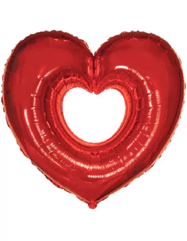 Ballon alu figurine 80cm Coeur rouge