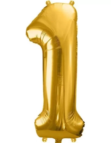 Grosser Zahlenballon ECO 86cm Gold -1-