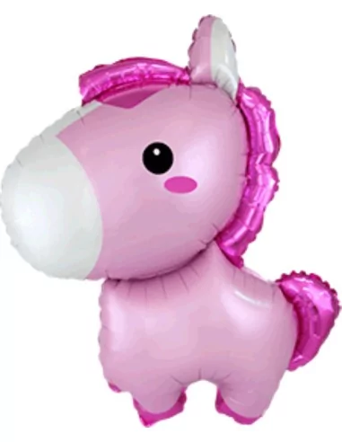 Ballon alu figurine 70cm Baby Cheval rose