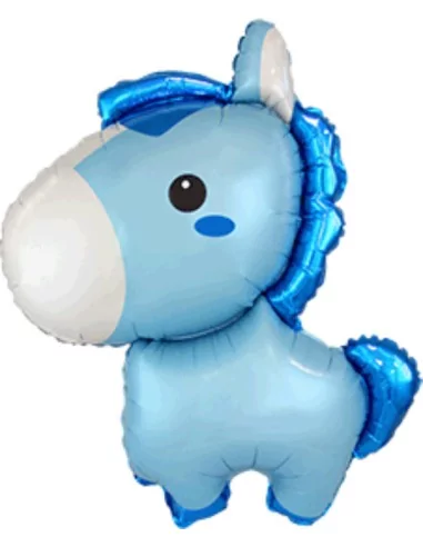 Ballon alu figurine 70cm Baby Cheval bleu