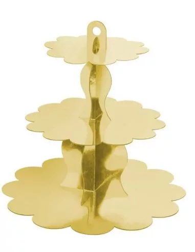 Cupcake-Display 3 Ebenen 35 cm gold