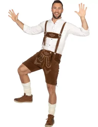 Lederhosen court véritable cuir brun claire